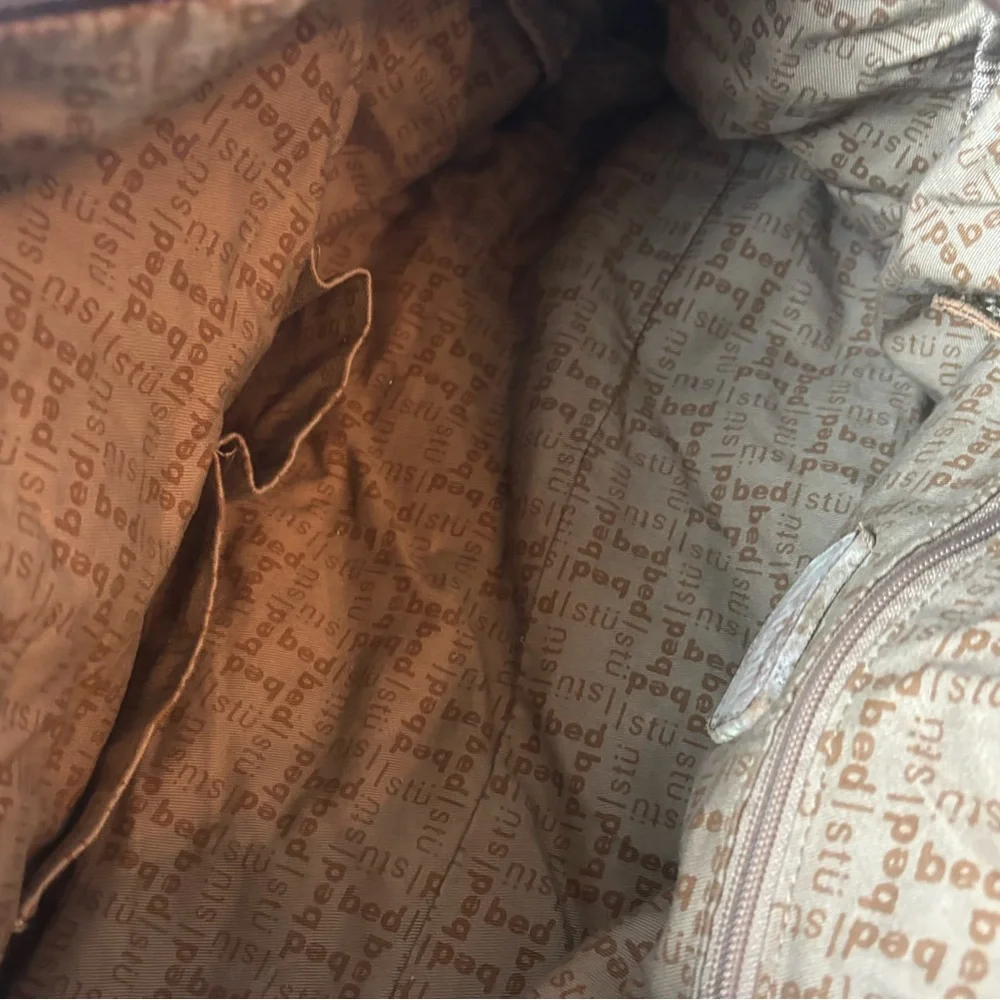Bed Stu Vick Canvas Duffel Weekender Bag Brown Rustic W/Strap Monogram EMB